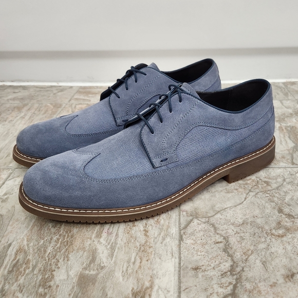 Saks Fifth Avenue Men's Gere Blue Suede Wingtip Oxford Shoes, Size: 13 - Picture 6 of 15